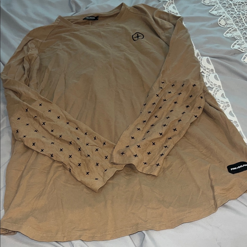 Pink Dolphin Tan Long Sleeve with Star Accents